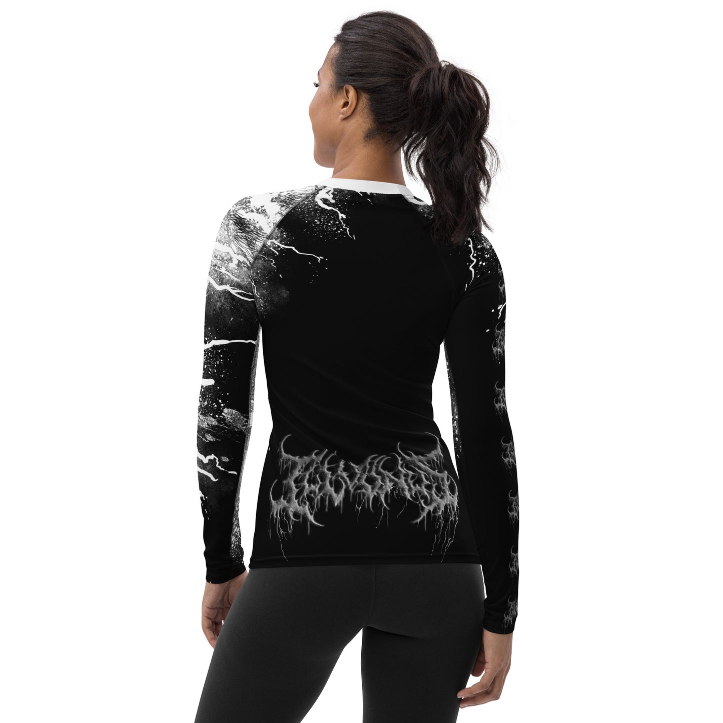 Splattered Rash Guard - Women's, Black