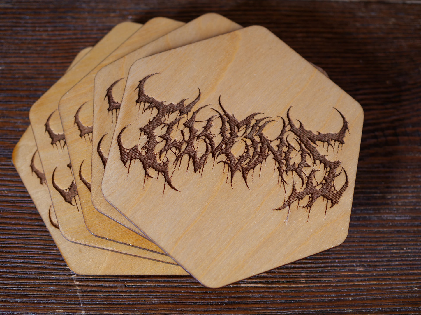Logo Coasters - Wooden, Hand Finished