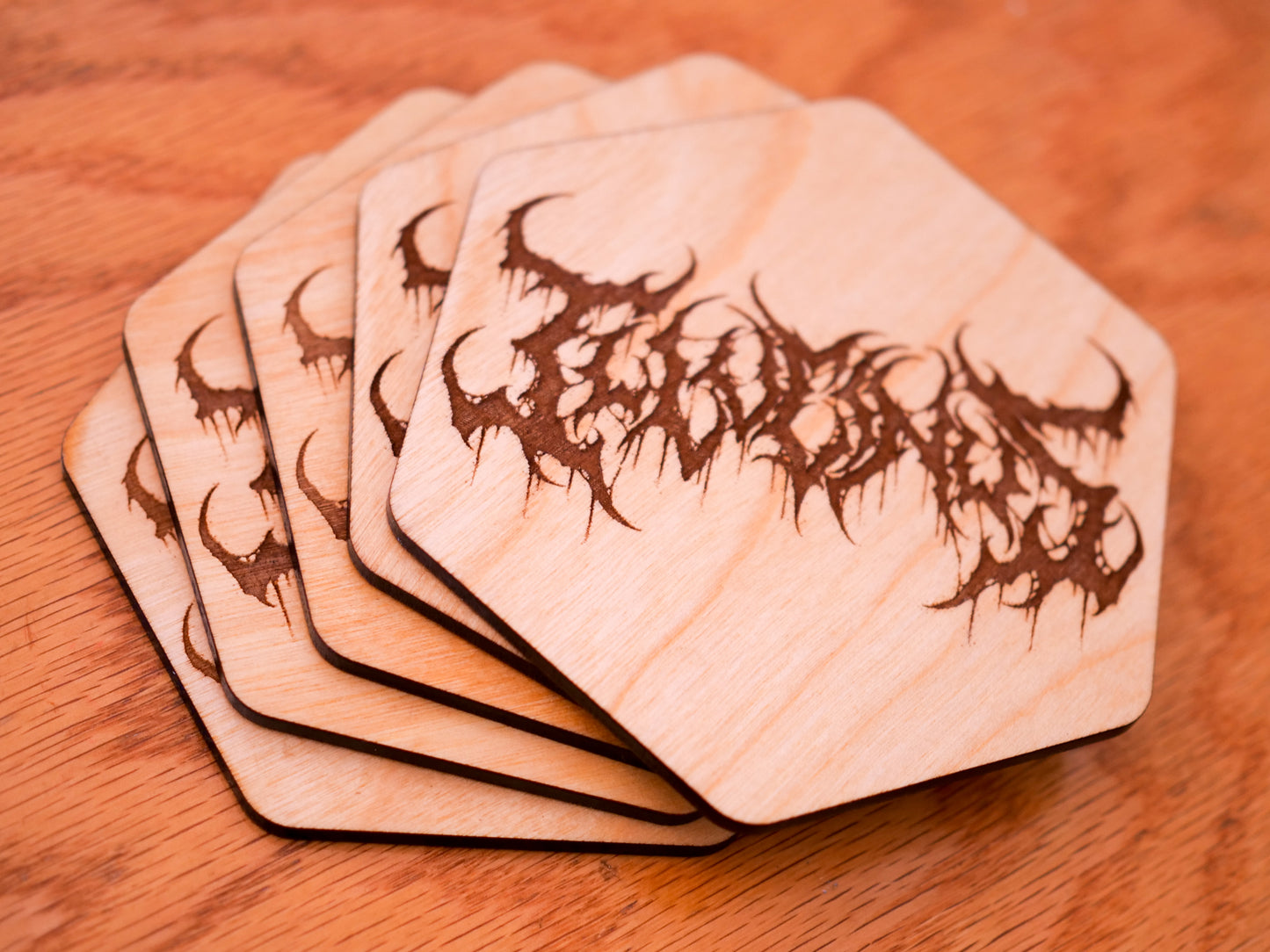 Logo Coasters - Wooden, Hand Finished